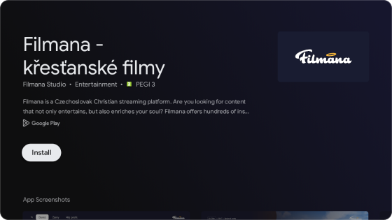 Instalace aplikace Filmana 